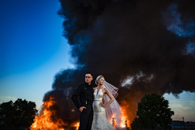 Studio 22 Photography - Megan Allen - Dayton Fire Wedding Photo - Top of the Market