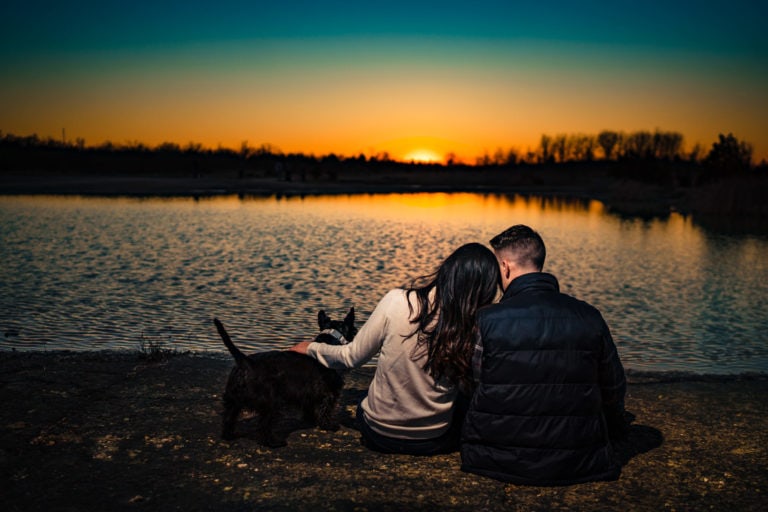 Oakes Quarry Park Engagement Photos - Engagement Photos with Dogs